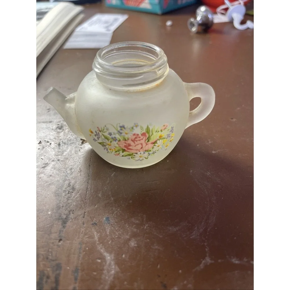 Vintage‎ Avon Teatime Teapot MOONWIND Powder Sachet Glass Jar Bottle No Lid